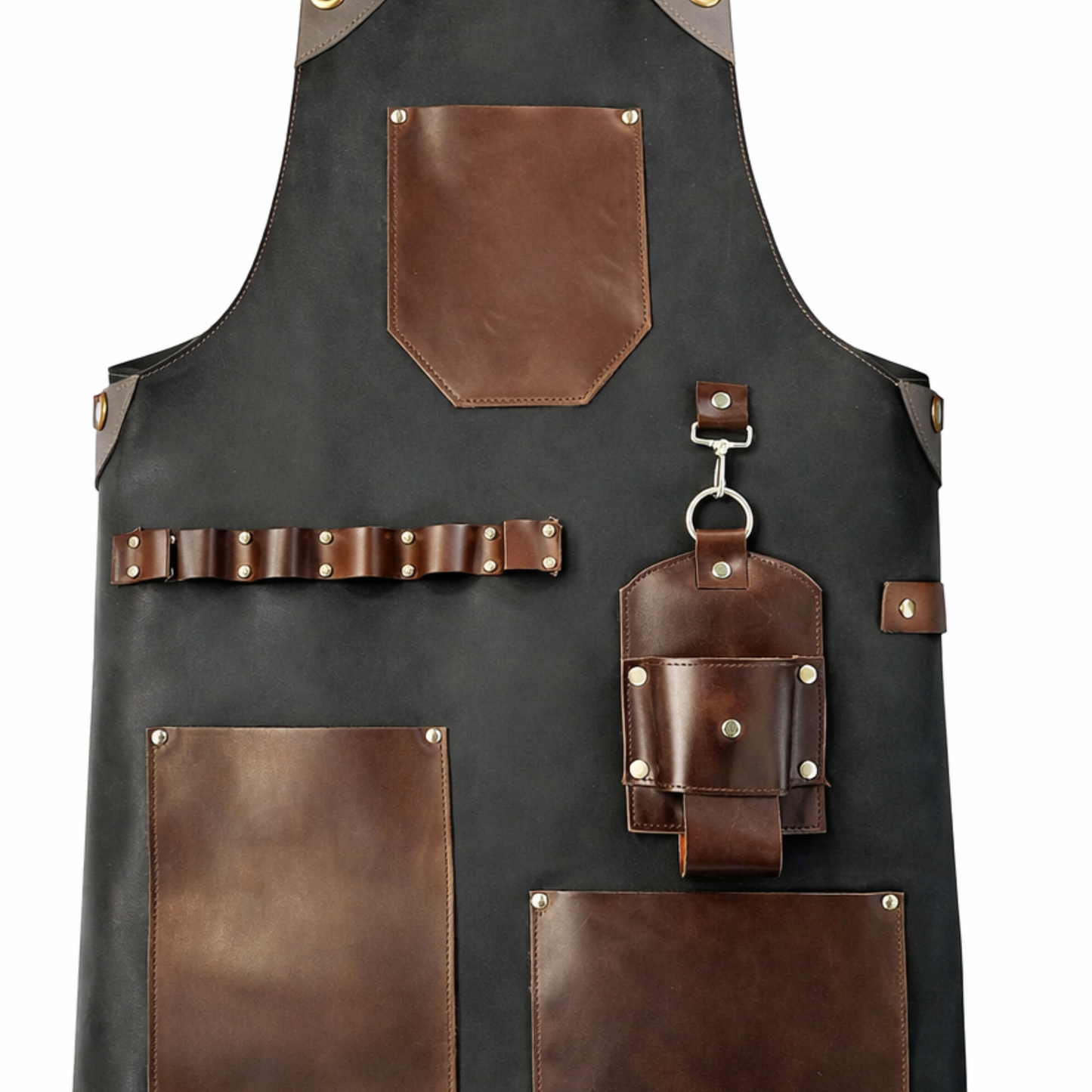 Mandil de Cuero Natural – Beer Man Edition | Black & Brown