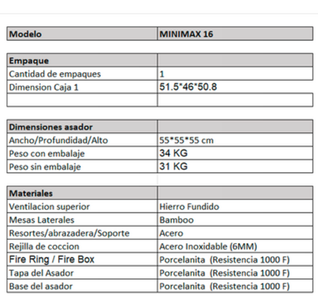 Asador KAMADO Minimax 16"