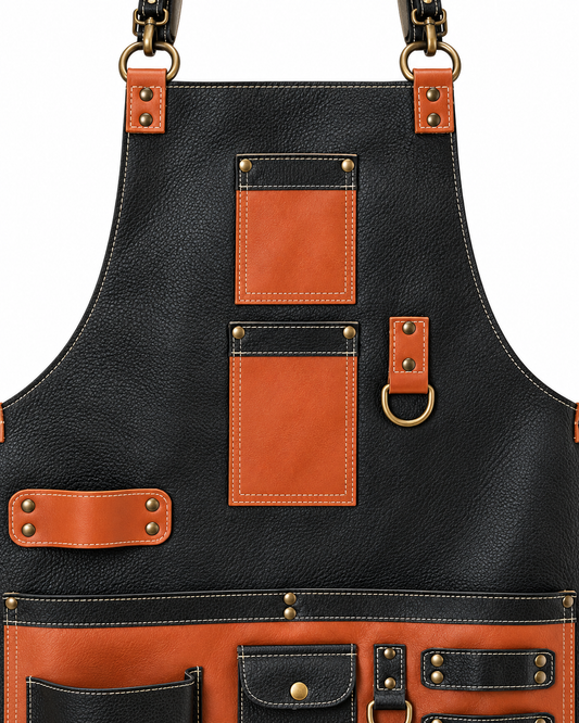 Mandil Cuero Natural | Artisan Utility Black Cognac