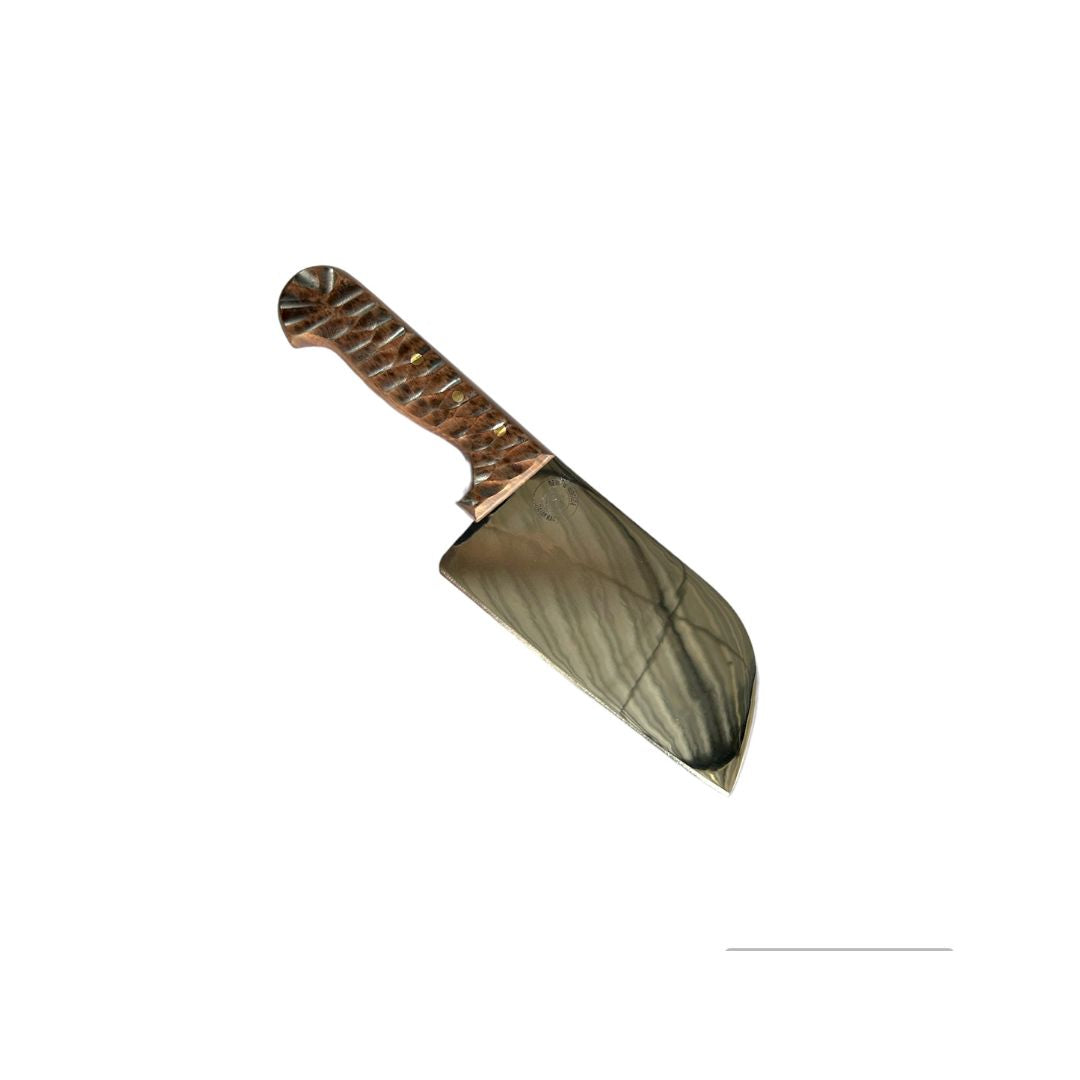 Cuchillo Artesanal Estilo Serb con cacha estilo piedra