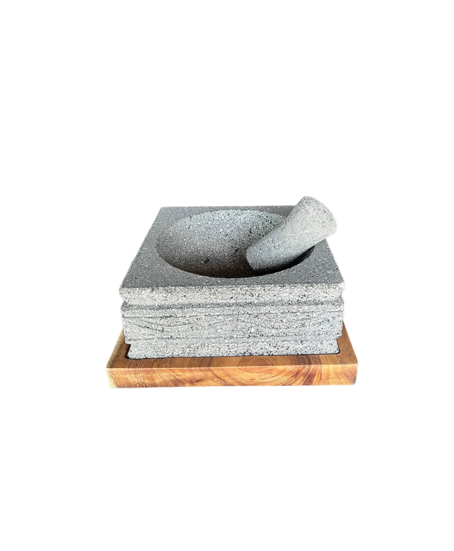 Molcajete Cuadrado 20 cm Rústico