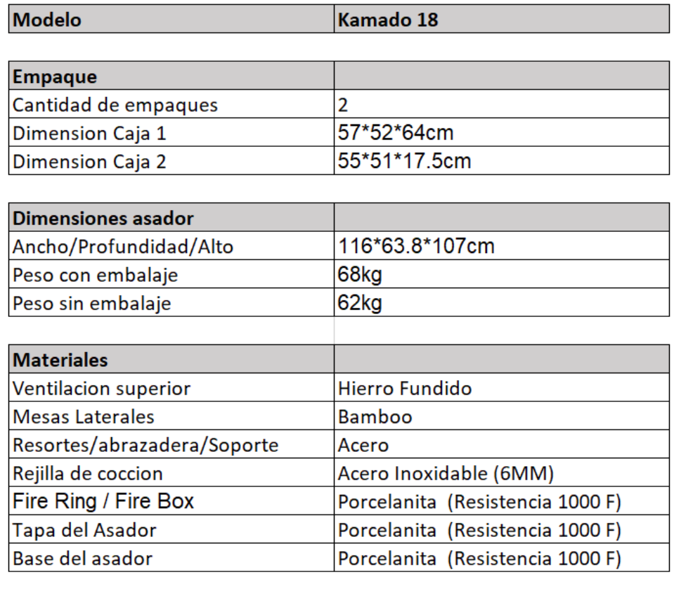Asador Cerámico KAMADO 18"