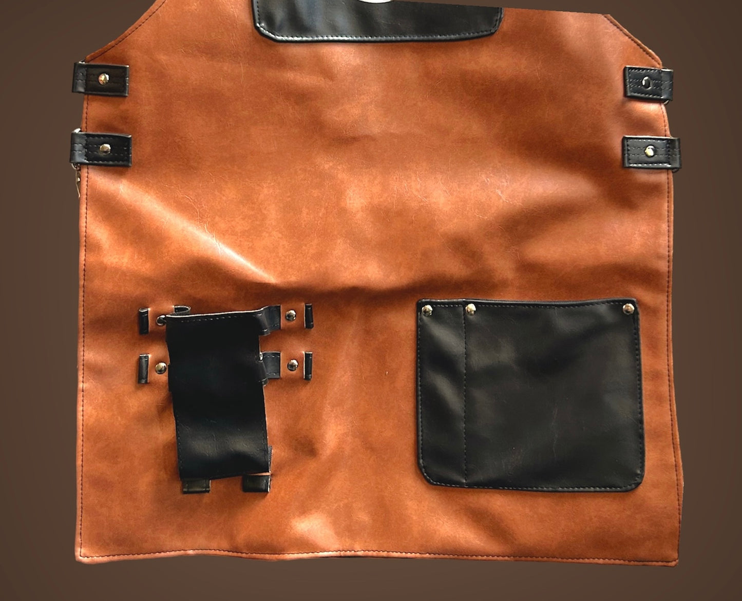 Mandil Parrillero Pro Tacto Piel Café/Negro