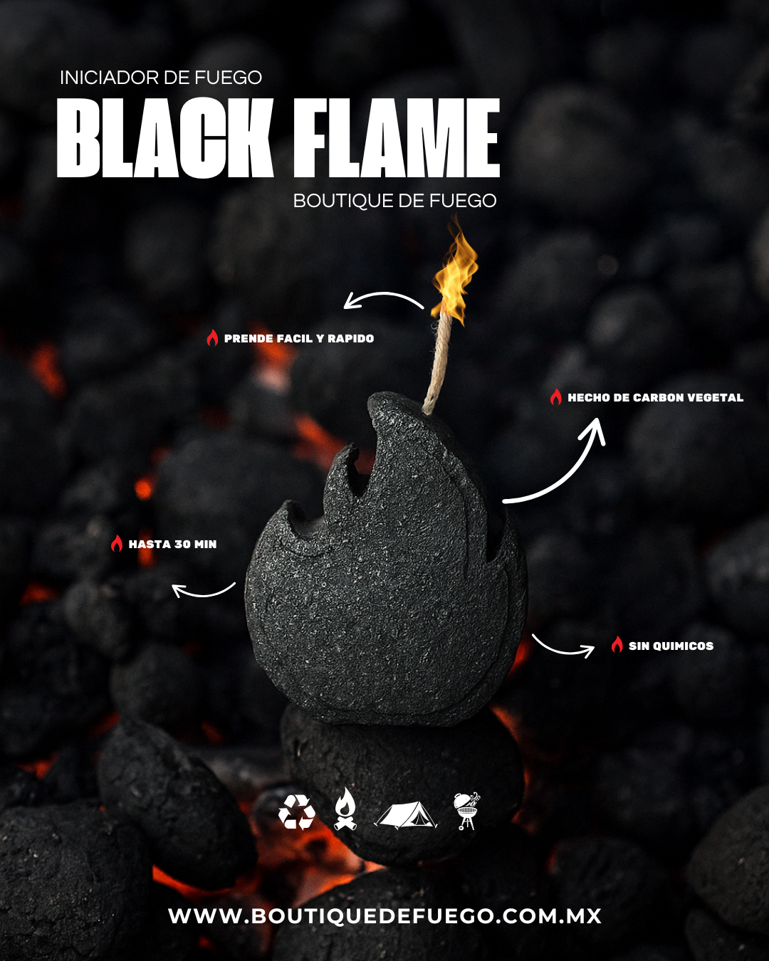 Iniciador de Fuego Black Flame 3pz