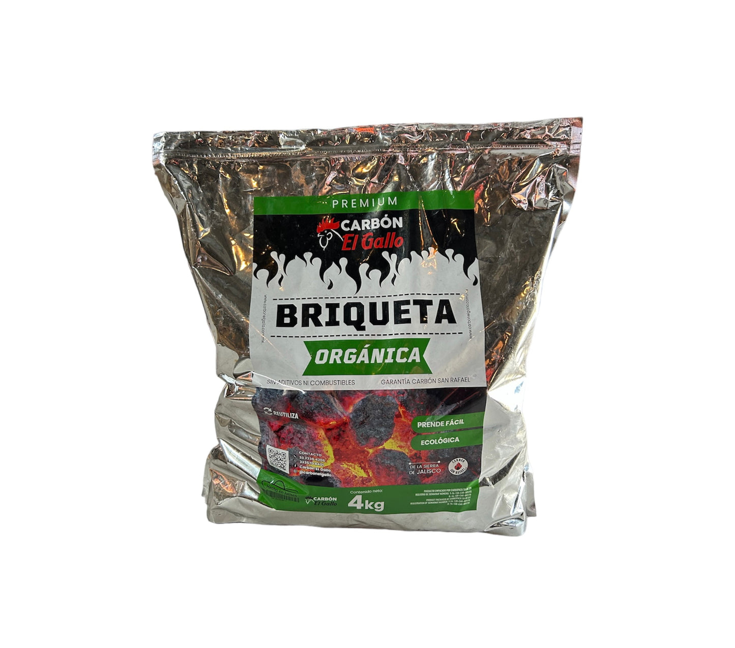 Bolsa de Briqueta Orgánica El Gallo 4kgs