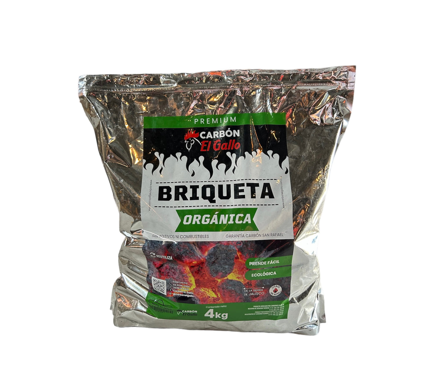 Bolsa de Briqueta Orgánica El Gallo 4kgs