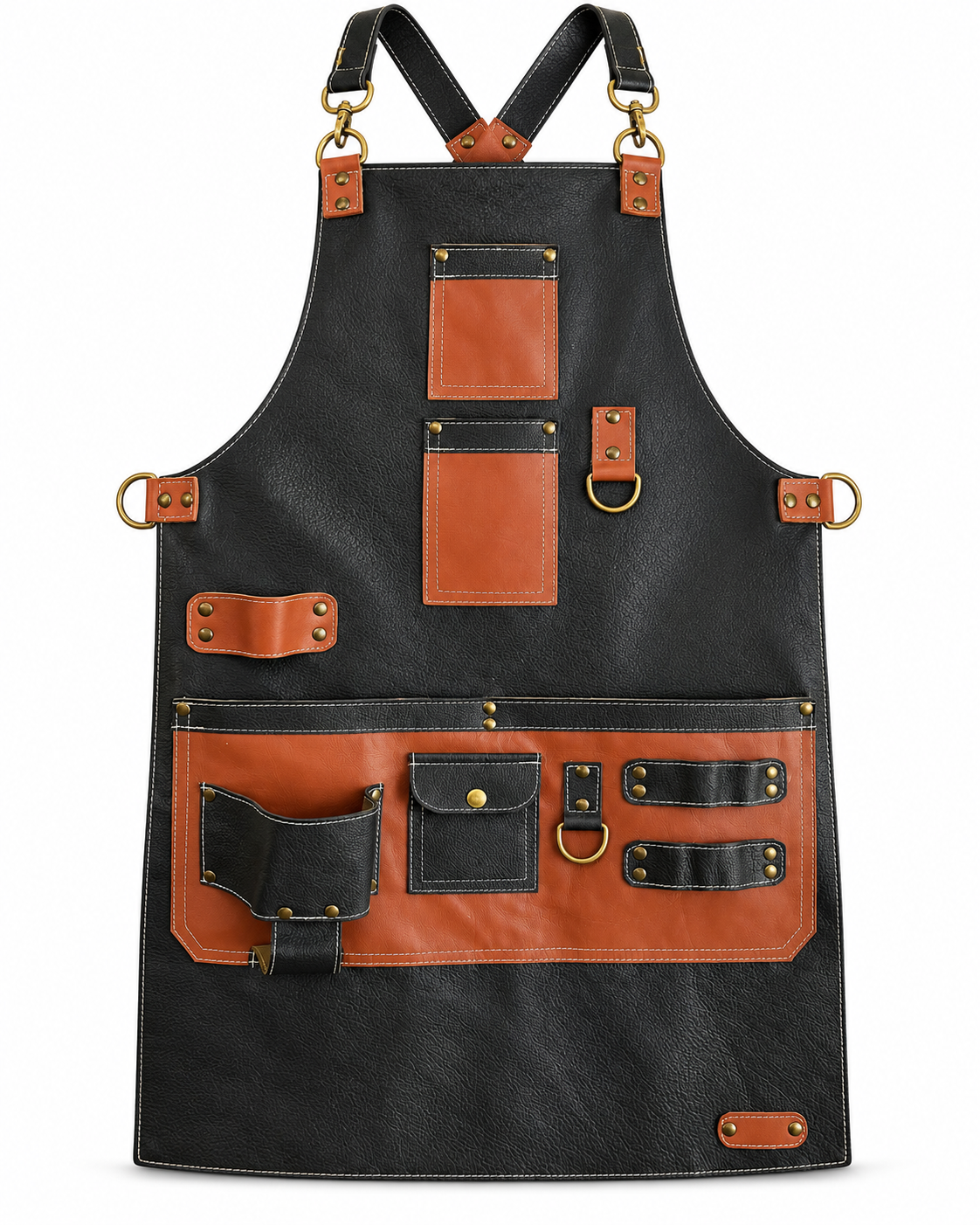 Mandil Cuero Natural | Artisan Utility Black Cognac