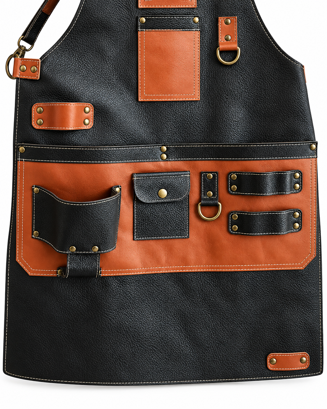 Mandil Cuero Natural | Artisan Utility Black Cognac