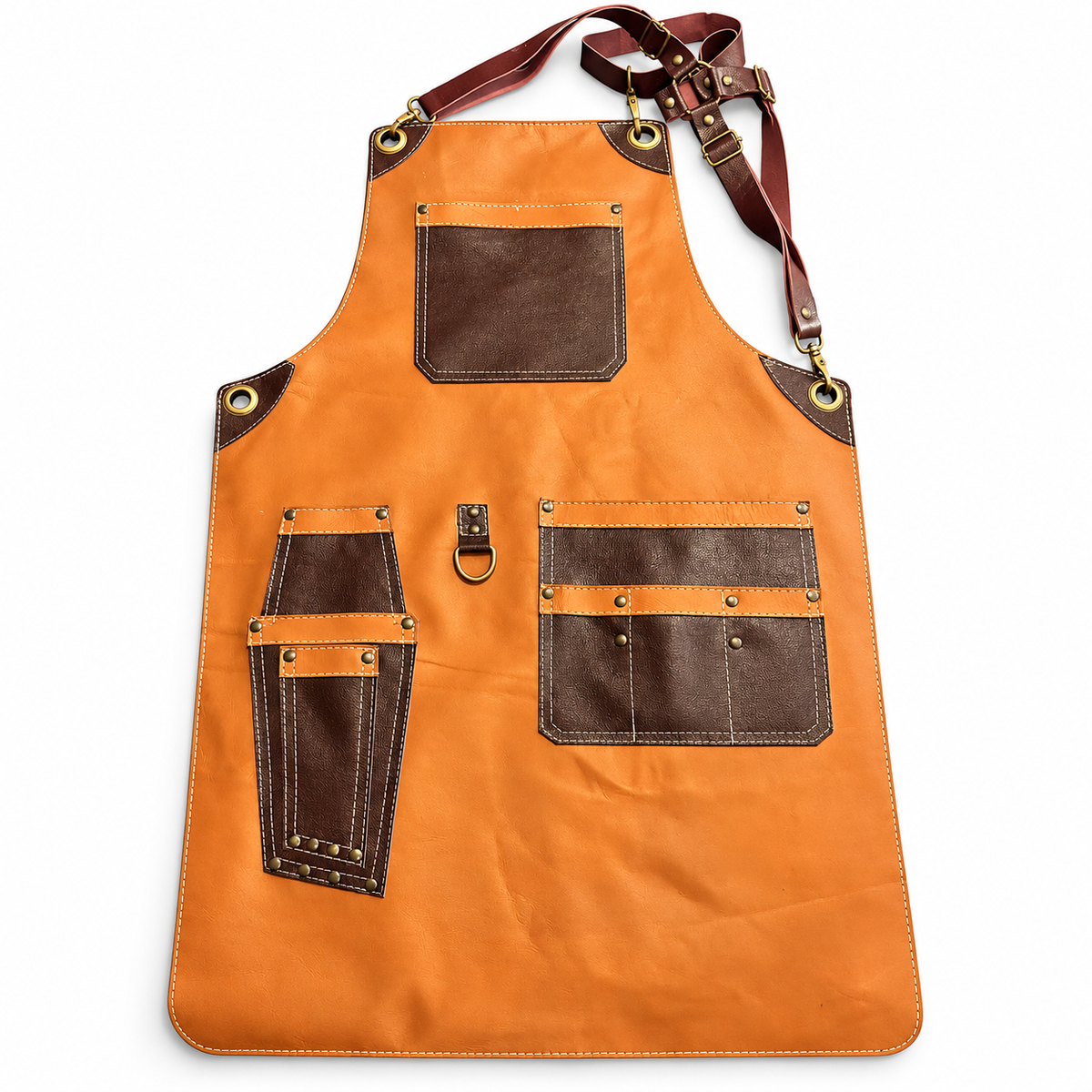 Mandil de Cuero Natural | Edición Master Café Caqui Vino Tinto