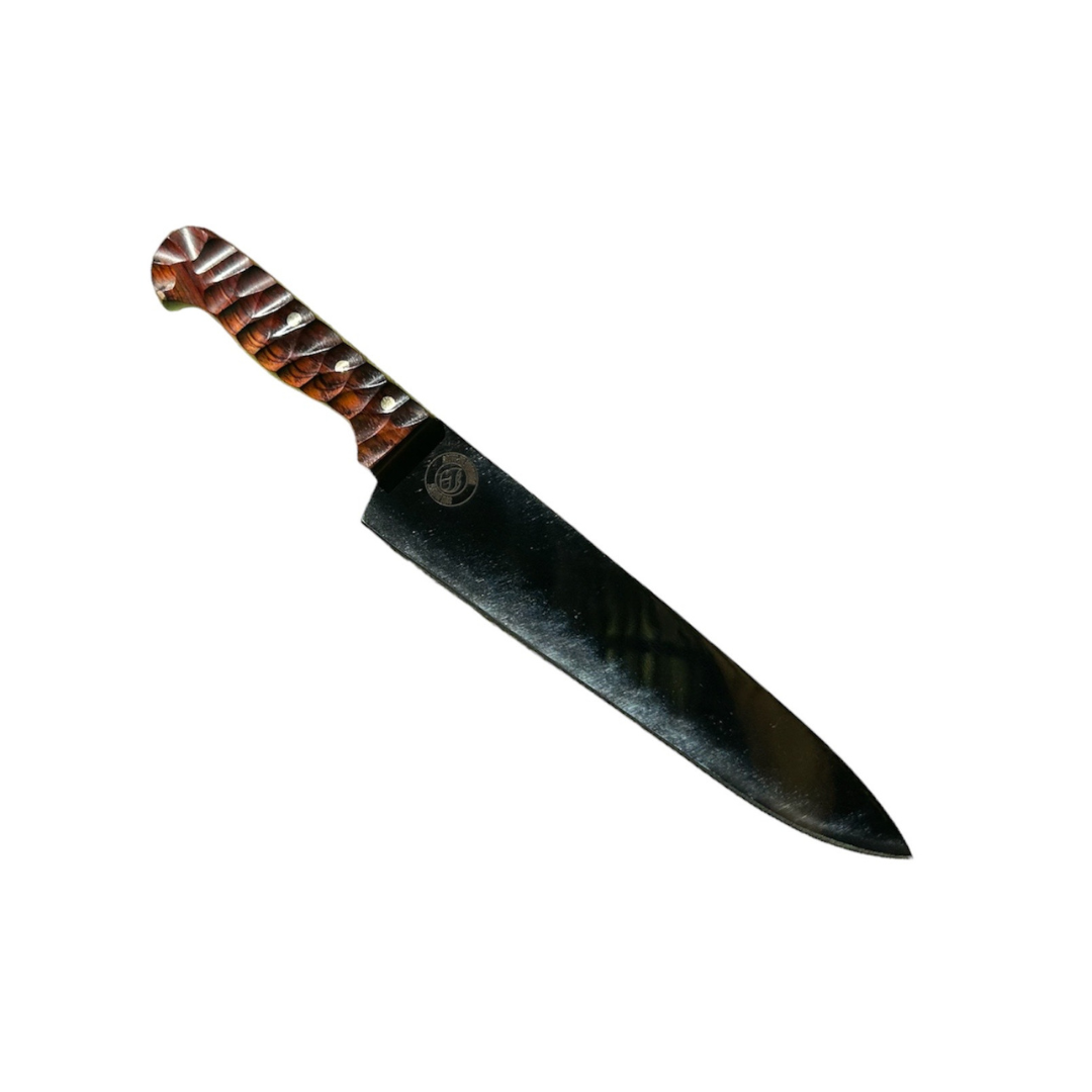 Cuchillo Artesanal Chef con cacha estilo piedra