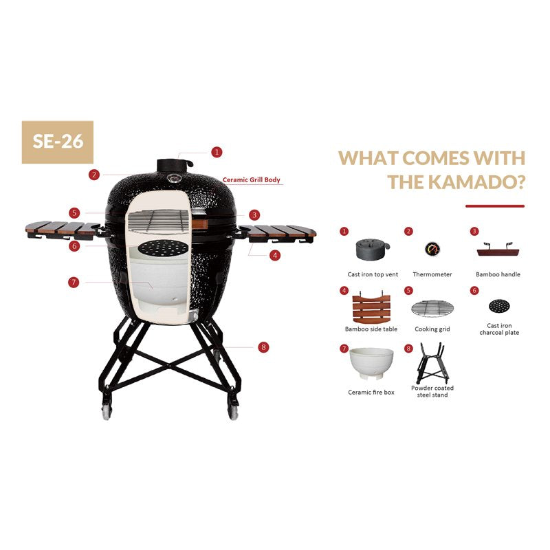 Asador Cerámico Kamado 26"