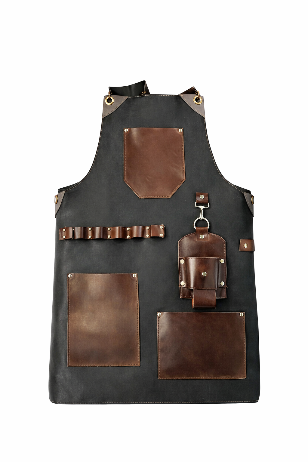 Mandil de Cuero Natural – Beer Man Edition | Black & Brown