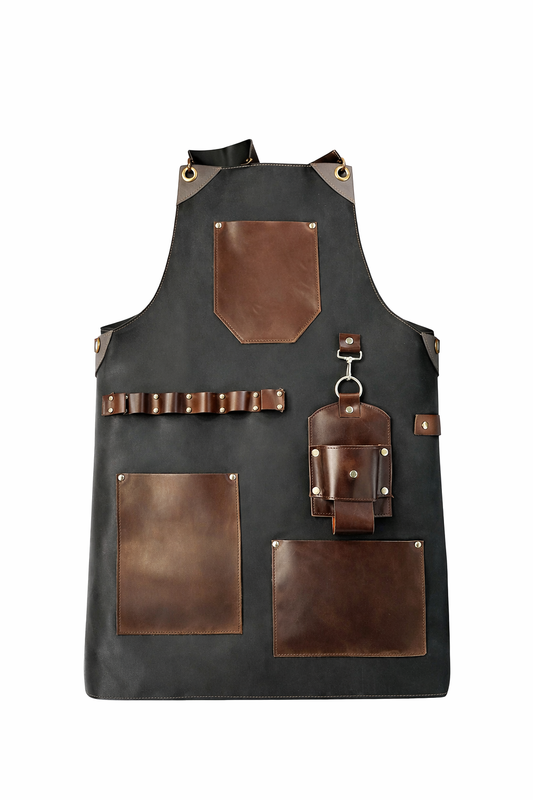 Mandil de Cuero Natural – Beer Man Edition | Black & Brown